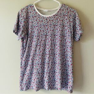 LAKE Women’s Medium 100% Pima Cotton Floral Pajama Top Short Sleeve Super Soft